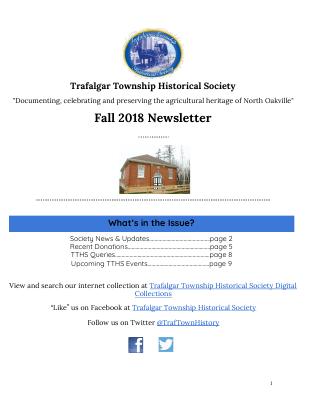 Trafalgar Township Historical Society Newsletter 2018 Fall