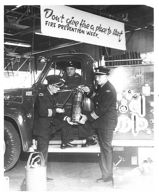 Trafalgar Fire Chief George Wright, Oakville Fire Chief Doug Wilson, pre-January 1, 1962