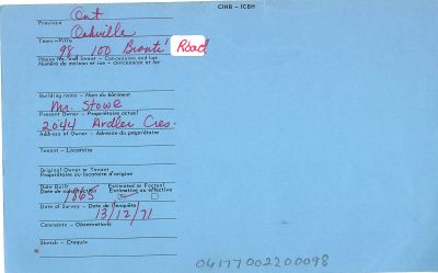 98, 100 Bronte Road, Oakville, Canadian Inventory of Heritage Buildings, 1971