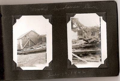 Howard Gowland's Barn, 1942, After Weekend of Cyclonic Storms