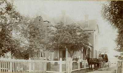 Oakhurst- front entrance. Home on West side of Bronte Road below Upper Middle Road