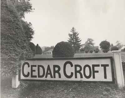 Cedar Croft Sign, 1965.