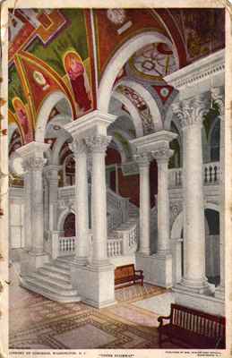 Postcard Showing the Library of Congress, Washington D.C., 1914.