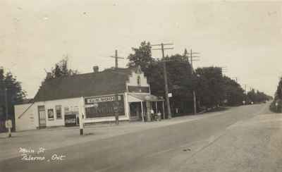 Palermo postcard.  (Main St, Palermo Ont.)