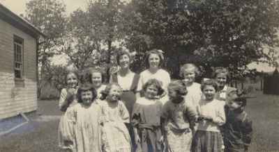 Students At The &quot;Old&quot; School House, Possibly S.S. #10