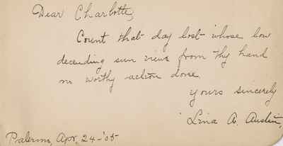 Charlotte Waterbury's Autograph Book