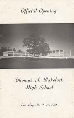 Official Opening of Thomas A. Blakelock High School.