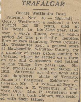 Obituary for George Wettlaufer