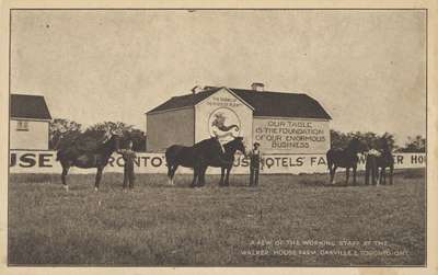 Post Card: "A Few of the Working Staff at the Walker House Farm, Oakville & Toronto, Ont."