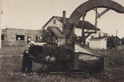 Gordon Brigden With His Snow Blower