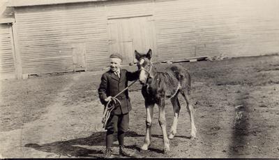 Victor Wilson With Colt at Sheridan, 1913.