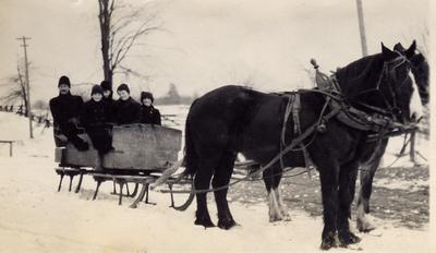 Wilson Family In Sleigh