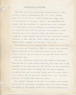 Century Old Home - Elmbank Farm, Tovell Brothers, page 3 of 5. By Margaret Joubert, MAC, 1969