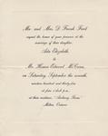 Wedding Invitation for Ada Ford and Homer McCann, 1935
