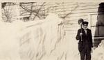 Richard Wilson Shoveling Snow At Sheridan, Circa 1900.