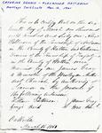 Catherine Dennis & Alexander Patterson Marriage Certificate, Mar 16, 1861.