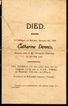 Death Card For Catharine Dennis, 1906