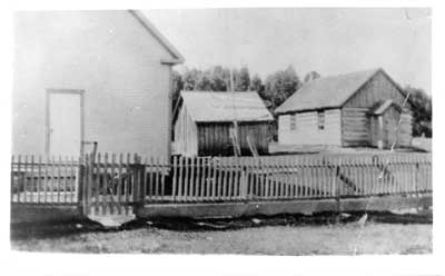 Old Log School, Livingston Creek, 1885