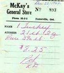 Receipt from McKay`s General Store, 1964