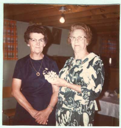 Irma (Papineau) Armstrong and Mrs. W. Tremelling Sr., 1973