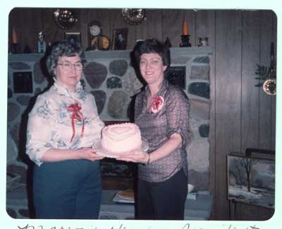 Women's Institute President Marjorie Hern with Carol, 1984