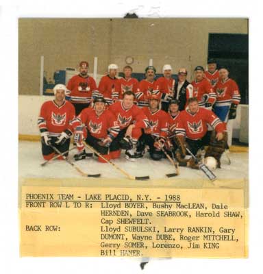 Men's Phoenix Hockey Team, Lake Placid, 1988