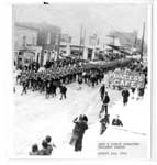 Grey and Simcoe Foresters Regiment Parade, Main Street, Thessalon, 1941