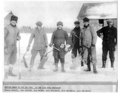 Ready to Cut Ice, Thessalon Fish Dock, Winter 1920