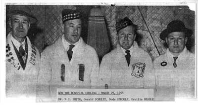 Winners of the Thessalon Curling Bonspiel, March 29, 1955