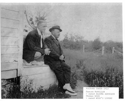 Mr. Duncan McMillan and Mr. Thomas Wigg, Thessalon, Summer 1923