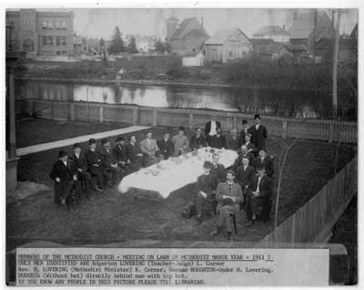 Members of the Methodist Church, Meeting on the Lawn of Methodist Manse, circa 1911