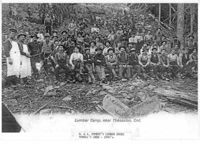 N. and A's Dyment's Lumber Woods Towell's Crew, Thessalon, 1890