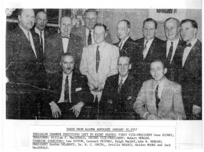 Thessalon Chamber Executives, January 30, 1957