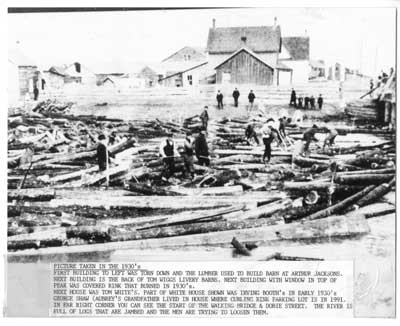 Log Jam, Thessalon River, Circa 1930