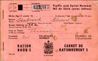 Ration Booklet, Seabrook, Elwood, circa 1942