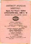 District Annual Meeting Program, East Algoma Women's Institute, June 10th, 1954