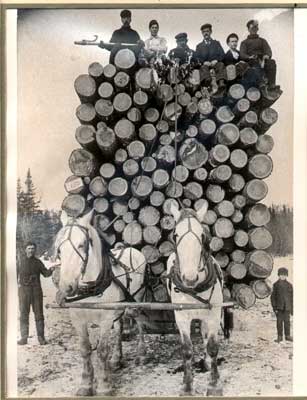 Brag Lumber Load, Thessalon, Ontario, circa 1900

