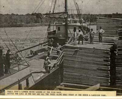 Loading Lumber, Thessalon Dock, circa 1900
