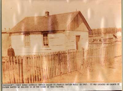 Thessalon's First Catholic Church, St. Francis Xavier, circa 1865