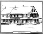 Drawing of the Queen's Royal Hotel, Thessalon, 1989