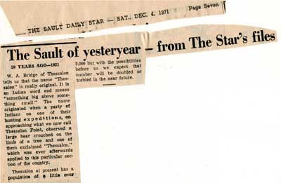 &quot;The Sault of yesteryear--from the Star's files&quot;, Sault Star Clipping, 1971