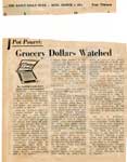 "Grocery Dollars Watched", Sault Star Clipping, 1971