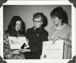 Christine Lundy Receives 4-H Advance Honour Certificate, circa 1973