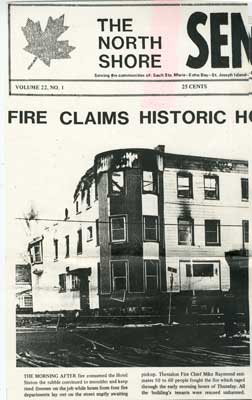 Newspaper Clipping, "Sinton Hotel Fire", 1985
