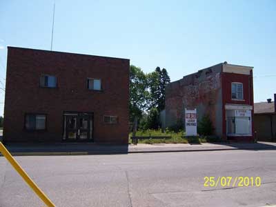 East side of Main Street, Corner of Huron and Main (Previously Town Hall)