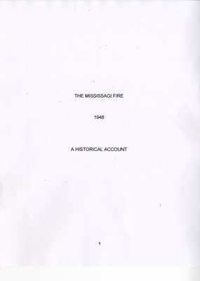 The Mississagi Fire, 1948, A Historical Account