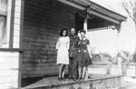 Joe Sidock in Uniform with Sisters, circa 1940