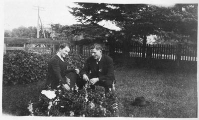 Couple in Garden, Thessalon, circa 1930