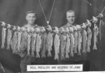 Bill Phillips and Wilfred St. John with Catch, circa 1940