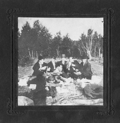 Five Young Men at a 'Formal' Picnic, circa 1920